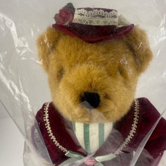 Vintage 1990s Avon Victorian Teddy Bear - New in Bag with Certificate With Stand - Picture 2 of 10